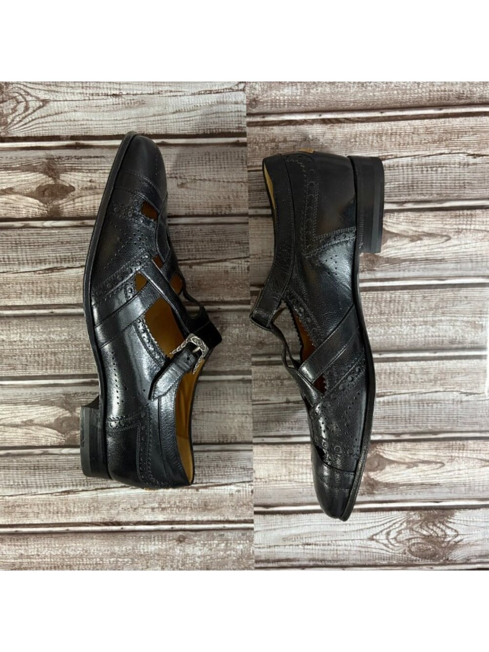 Gucci Brogue Leather Thesis Cutout Detail loafer sz 7 color black mspr $1410 NEW - Picture 5 of 9